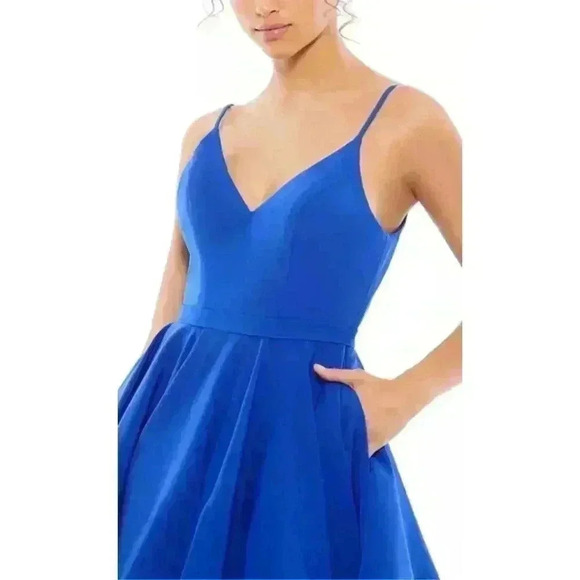 New NWT Mac Duggal LOW BACK A-LINE PARTY DRESS Royal Blue Size 6 ($398) - Picture 3 of 3